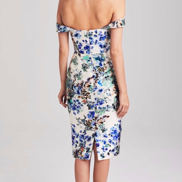 SAMPLE SALE! Anne Barge Sardina Floral Silk Cocktail Dress - Picture 5 of 6